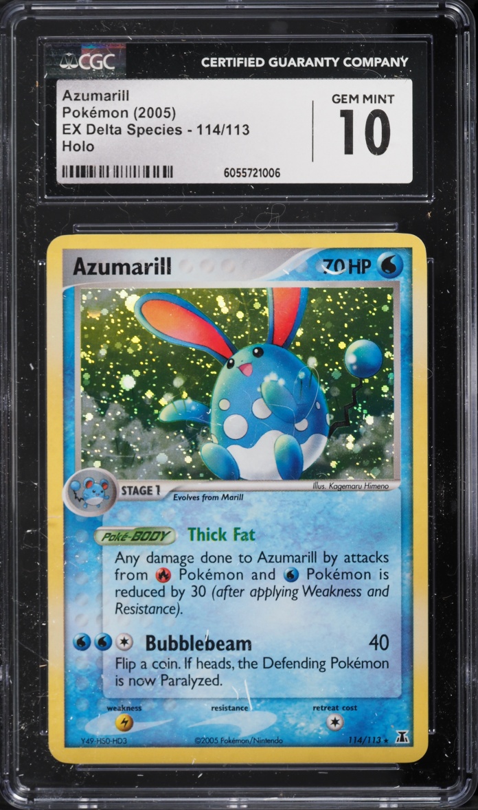 2005 Pokemon Ex Delta Species Holo Azumarill #114 CGC 10 GEM MINT