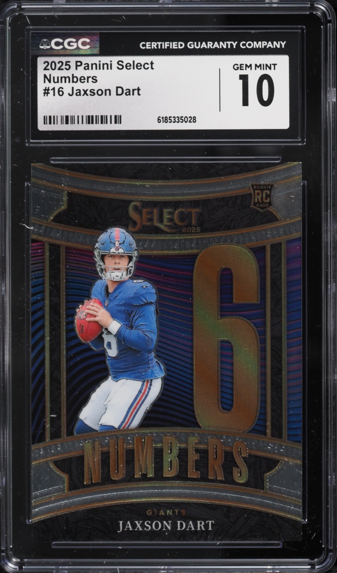 2025 Select Numbers Jaxson Dart ROOKIE #16 CGC 10 GEM MINT