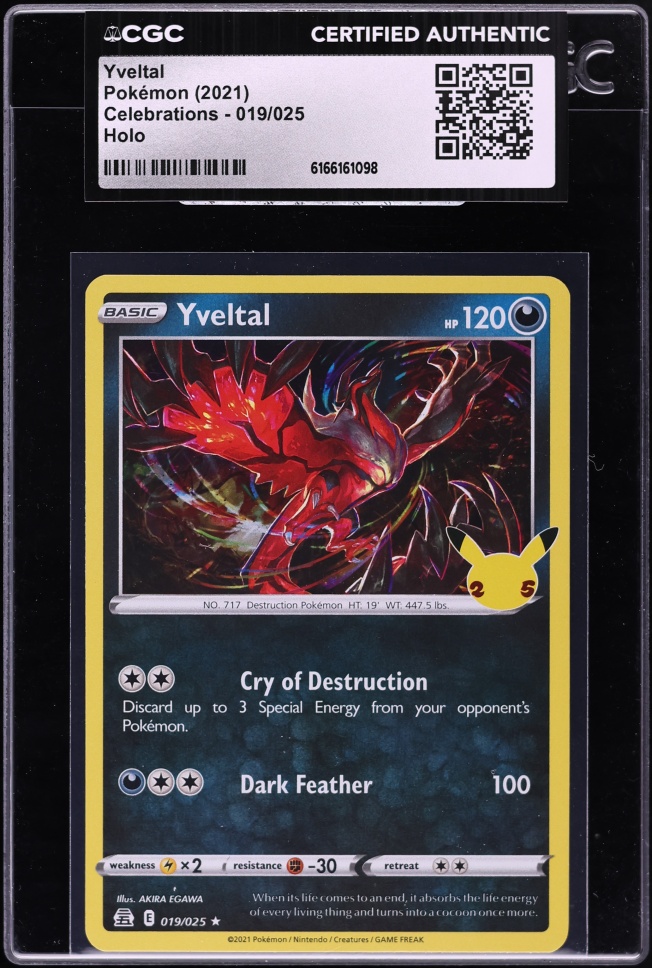 2021 Pokemon Sword & Shield Celebrations Classic Collection Holo Yveltal #19 CGC AUTH
