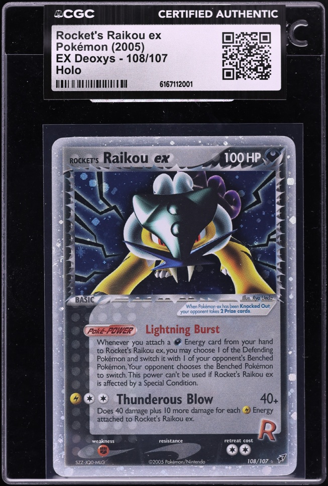 2005 Pokemon EX Deoxys Holo Rocket's Raikou EX #108 CGC AUTH