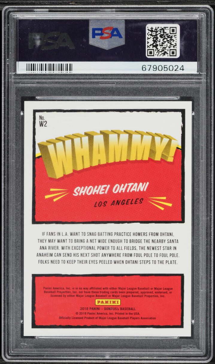 2018 Donruss Whammy! Shohei Ohtani ROOKIE #W2 PSA 10 GEM MINT