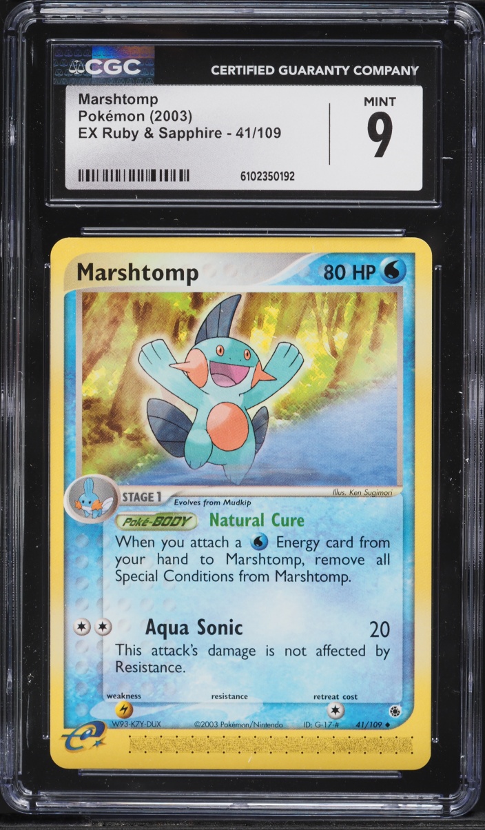 2003 Pokemon EX Ruby & Sapphire Marshtomp #41 CGC 9 MINT
