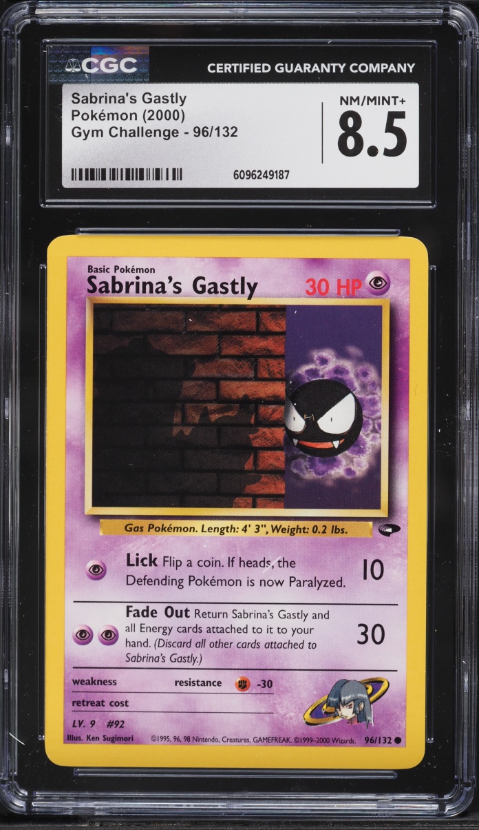 2000 Pokemon Gym Challenge Sabrina's Gastly #96 CGC 8.5 NM-MT+