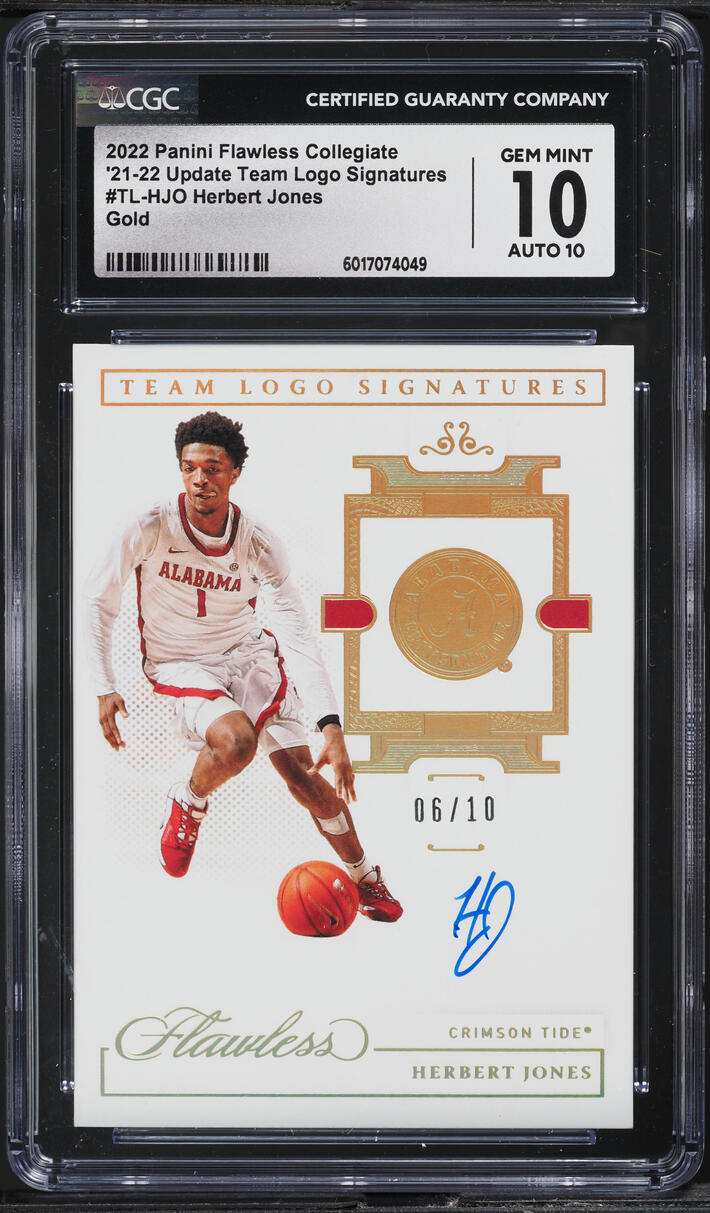 2022 Panini Flawless Collegiate '21 Update Gold Herbert Jones AUTO /10 CGC 10 - Main Image