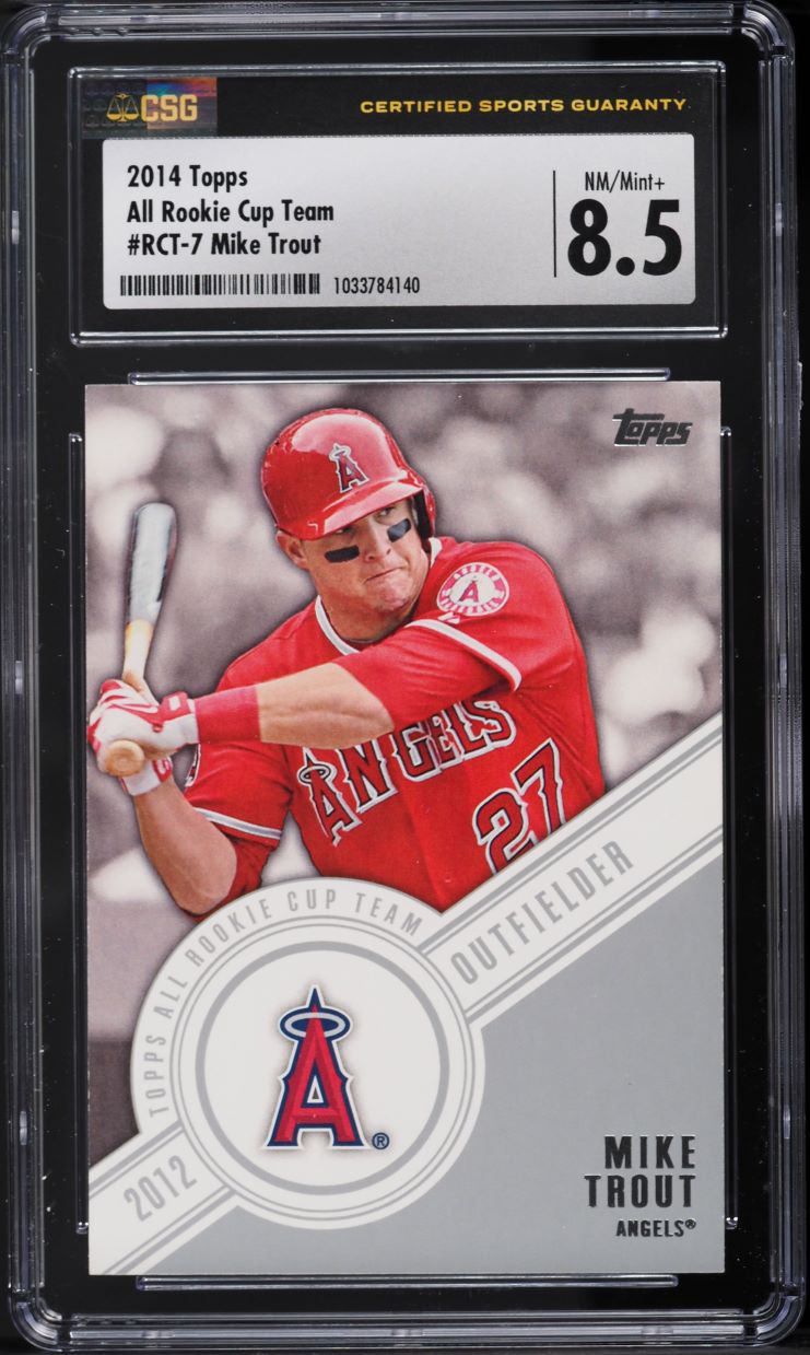 2014 Topps Chrome Sliding Xfractor Mike Trout #1 PSA 9 MINT on