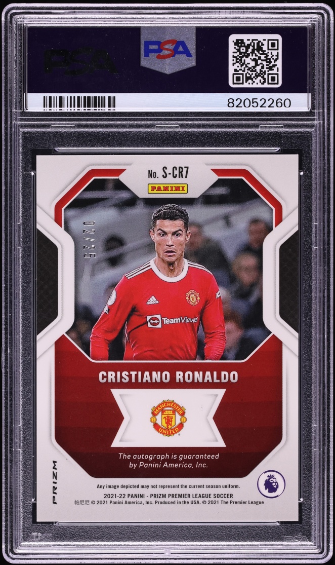 2021 Panini Prizm Premier League Silver Cristiano Ronaldo AUTO /25 #S-CR7 PSA 10 GEM MINT
