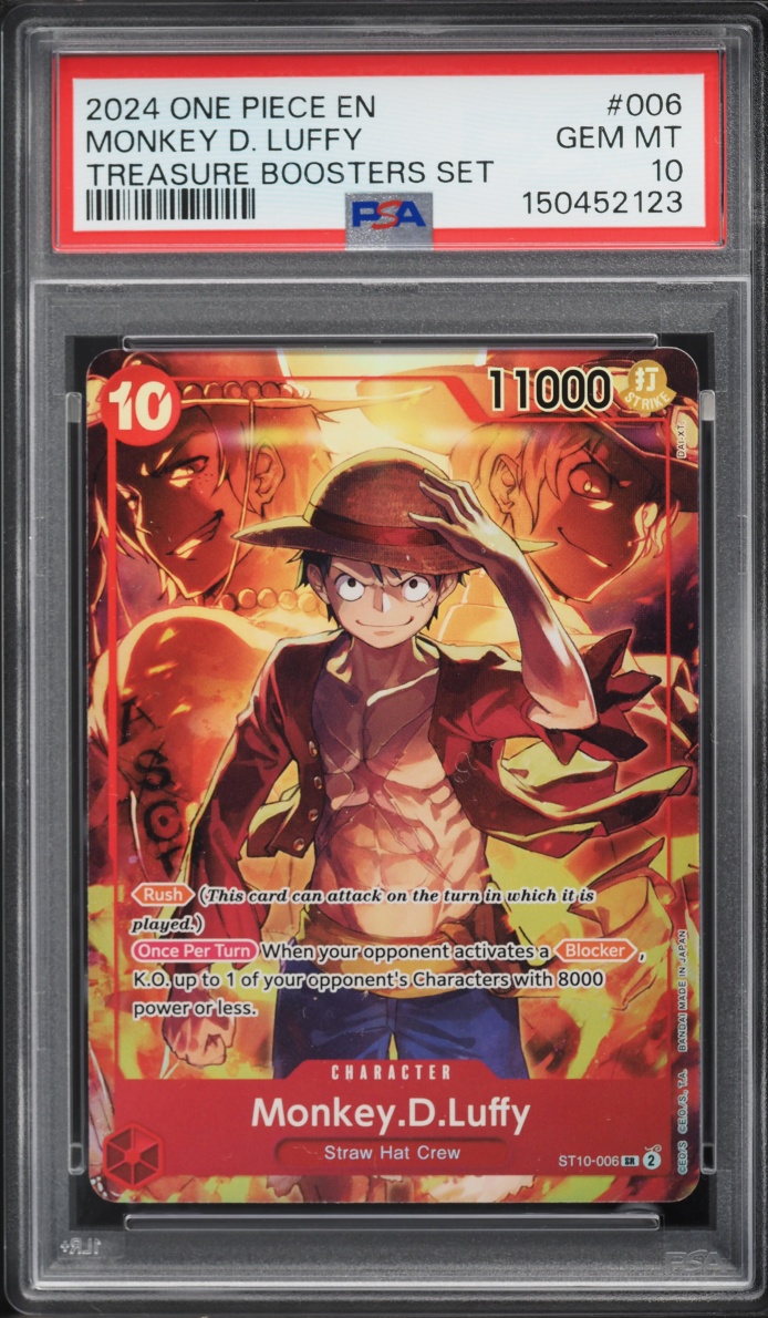 2024 One Piece Treasure Boosters Set Alt Art Monkey D. Luffy #ST10-006 PSA 10 GEM MINT