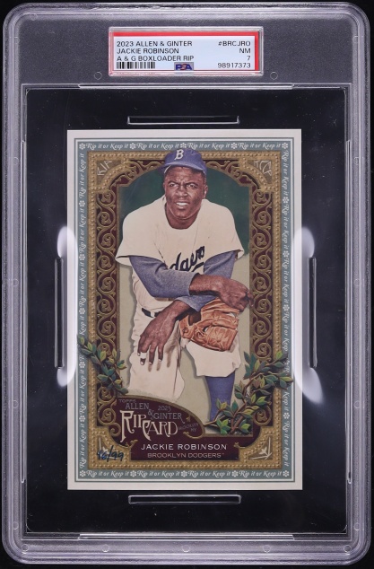 2023 Topps Allen & Ginter Boxloader Rip Card Jackie Robinson /99 #BRC-JRO PSA 7 NRMT