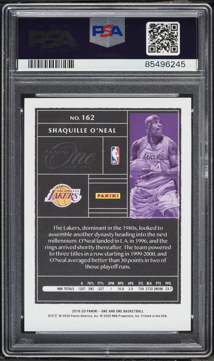 2019 Panini One And One Red Shaquille O'Neal /15 #162 PSA 10 GEM MINT