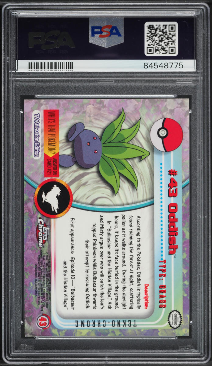 2000 Topps Chrome Pokemon T.V. Series 1 Tekno Oddish #43 PSA 10 GEM MINT