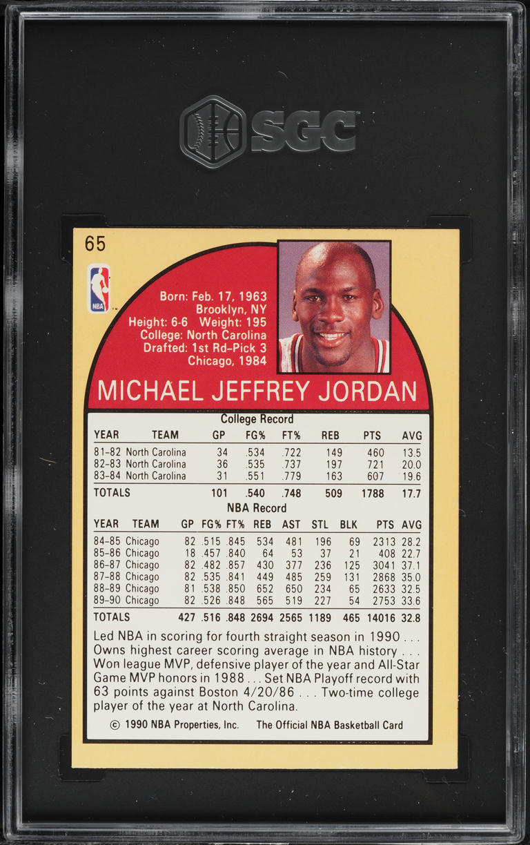 1990 Hoops Michael Jordan #65 SGC 6 EXMT