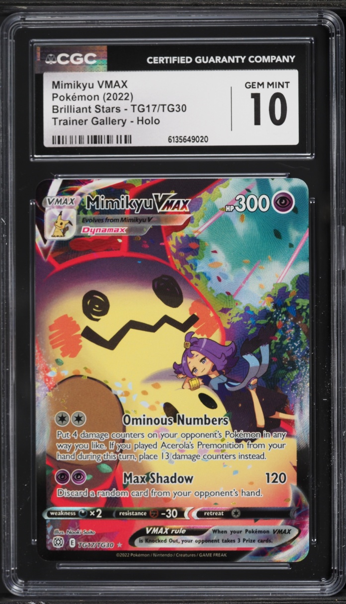 2022 Pokemon Sword & Shield Brilliant Stars CHR Mimikyu VMAX #TG17 CGC 10 GEM MINT