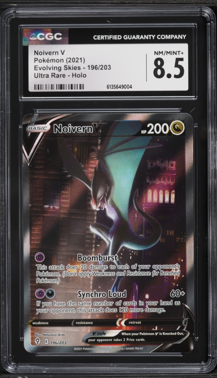 2021 Pokemon Sword & Shield Evolving Skies Alt Art Noivern V #196 CGC 8.5 NM-MT+