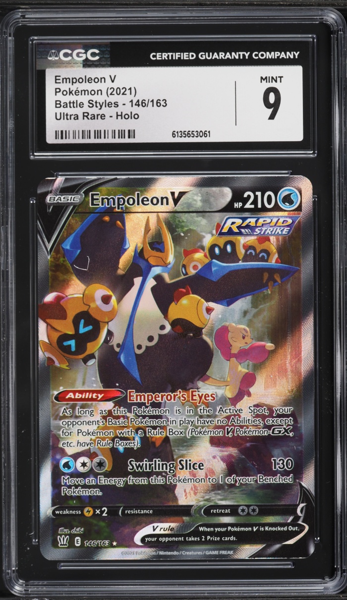2021 Pokemon Sword & Shield Battle Styles Alt Art Empoleon V #146 CGC 9 MINT