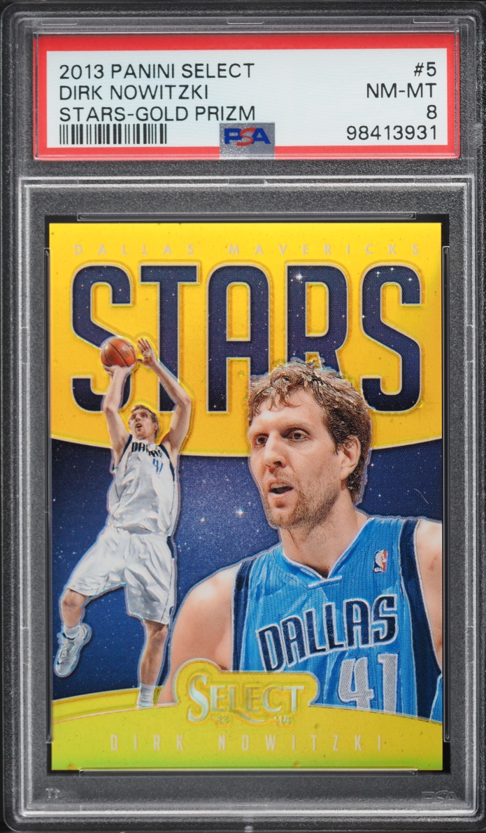 2013 Select Stars Gold Prizm Dirk Nowitzki /10 #5 PSA 8 NM-MT - Photo 1
