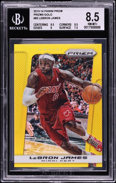 2013 Panini Prizm Gold LeBron James /10 #65 BGS 8.5 NM-MT+