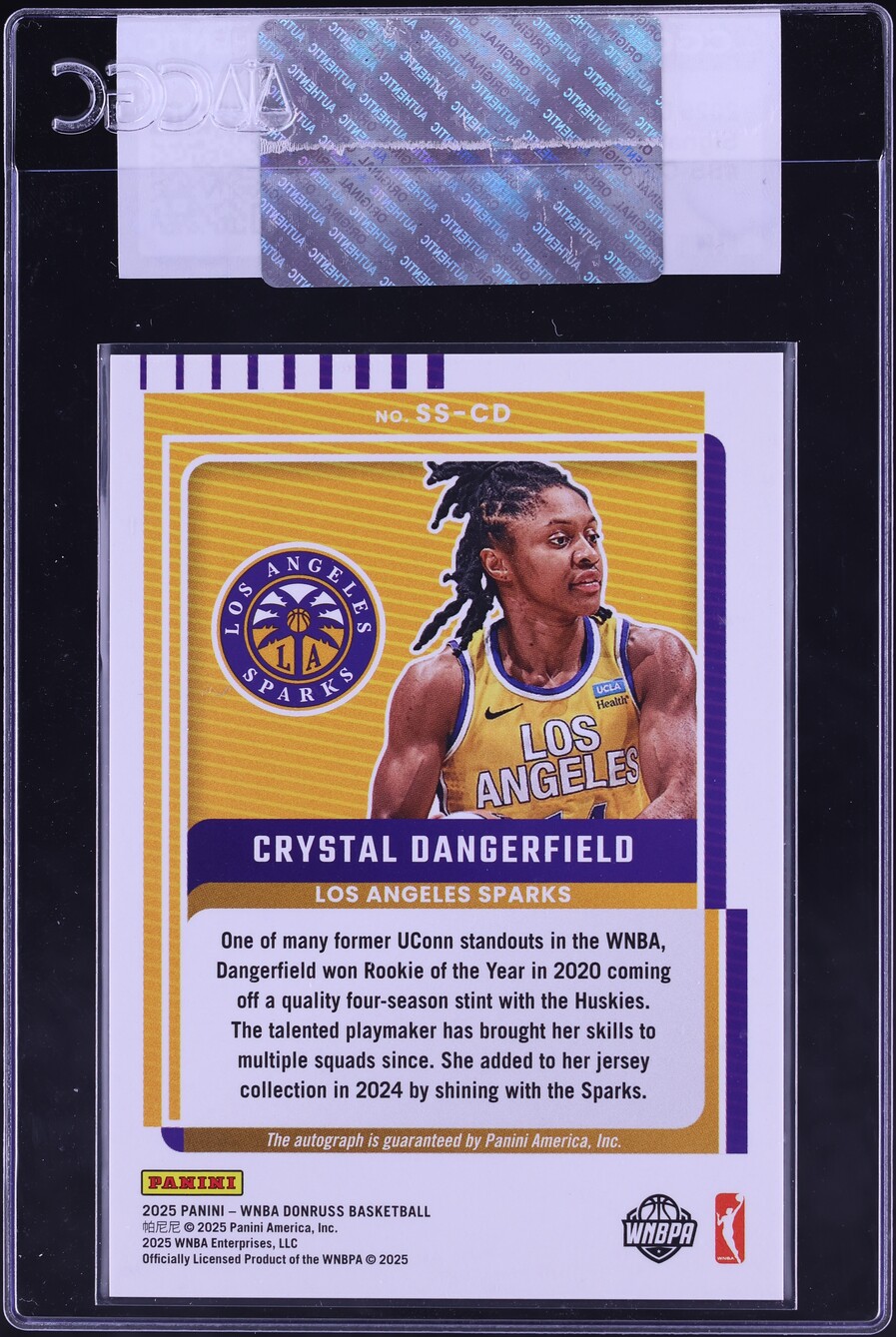 2025 Donruss WNBA Signature Series Crystal Dangerfield #SS-CD CGC AUTH