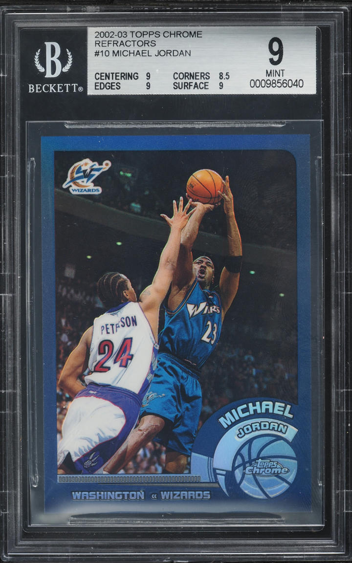 2002 Topps Chrome Refractor Michael Jordan #10 BGS 9 MINT