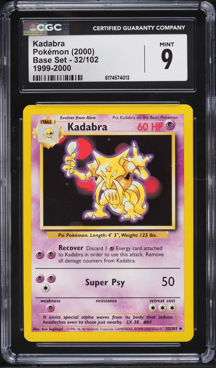1999-2000 Pokemon Base Set Kadabra #32 CGC 9 MINT