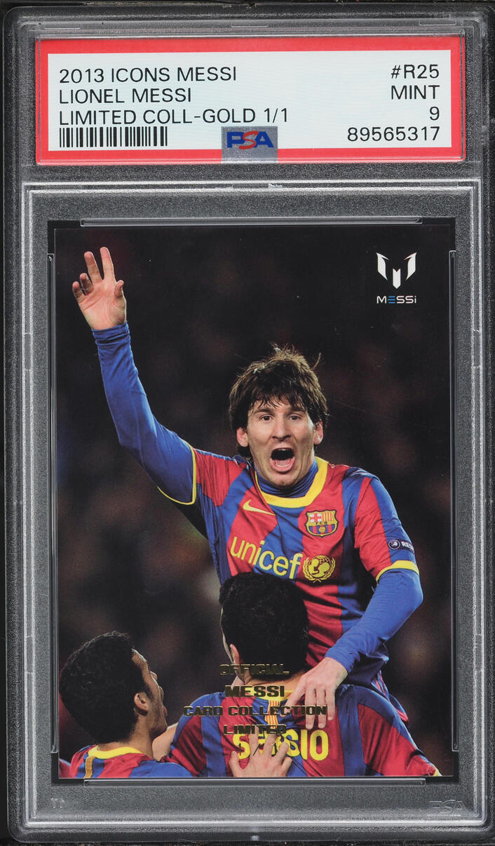 2013 Icons Messi Limited Collection Gold Lionel Messi 1/1 #R25 PSA 9 MINT