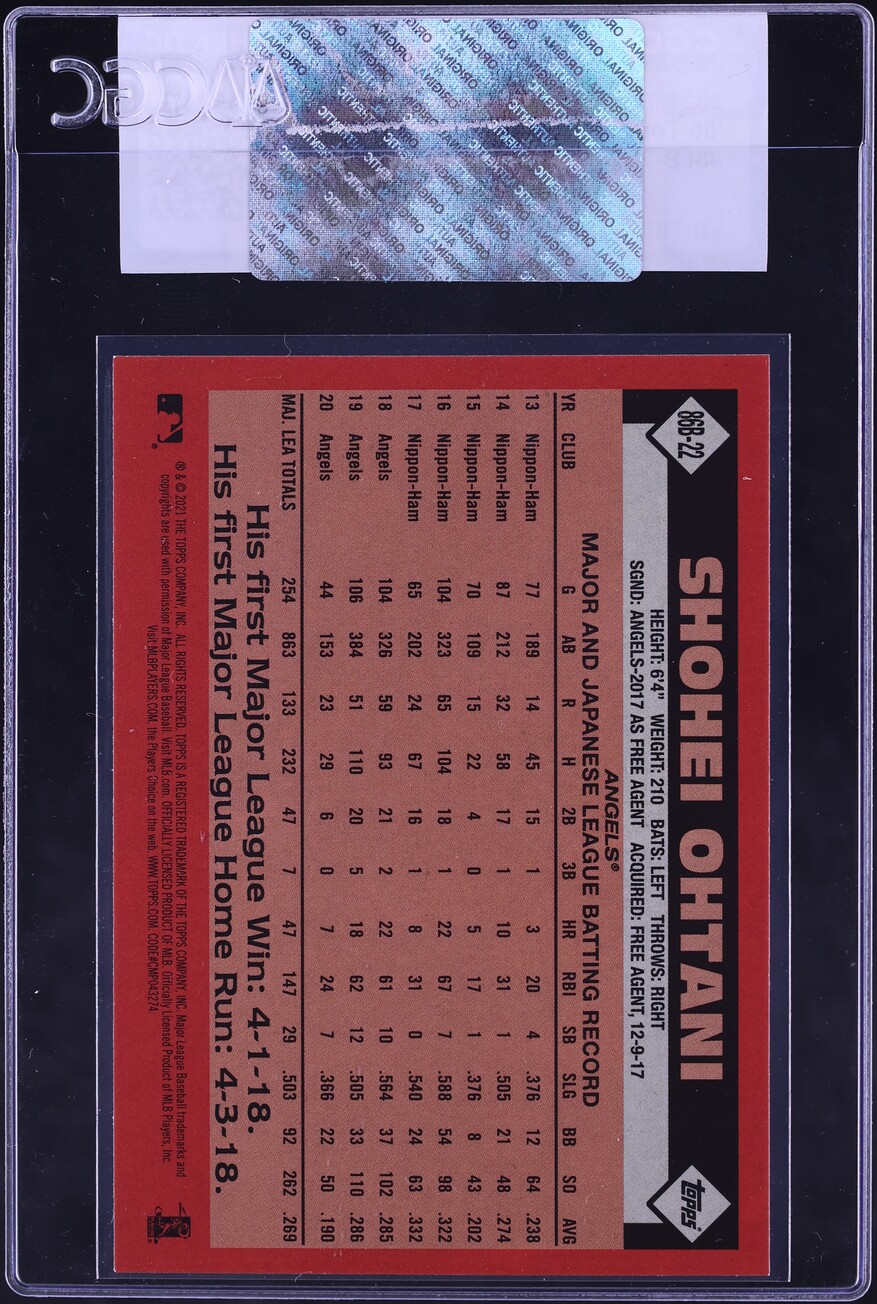 2021 Topps '86 Shohei Ohtani #86B-22 CGC AUTH