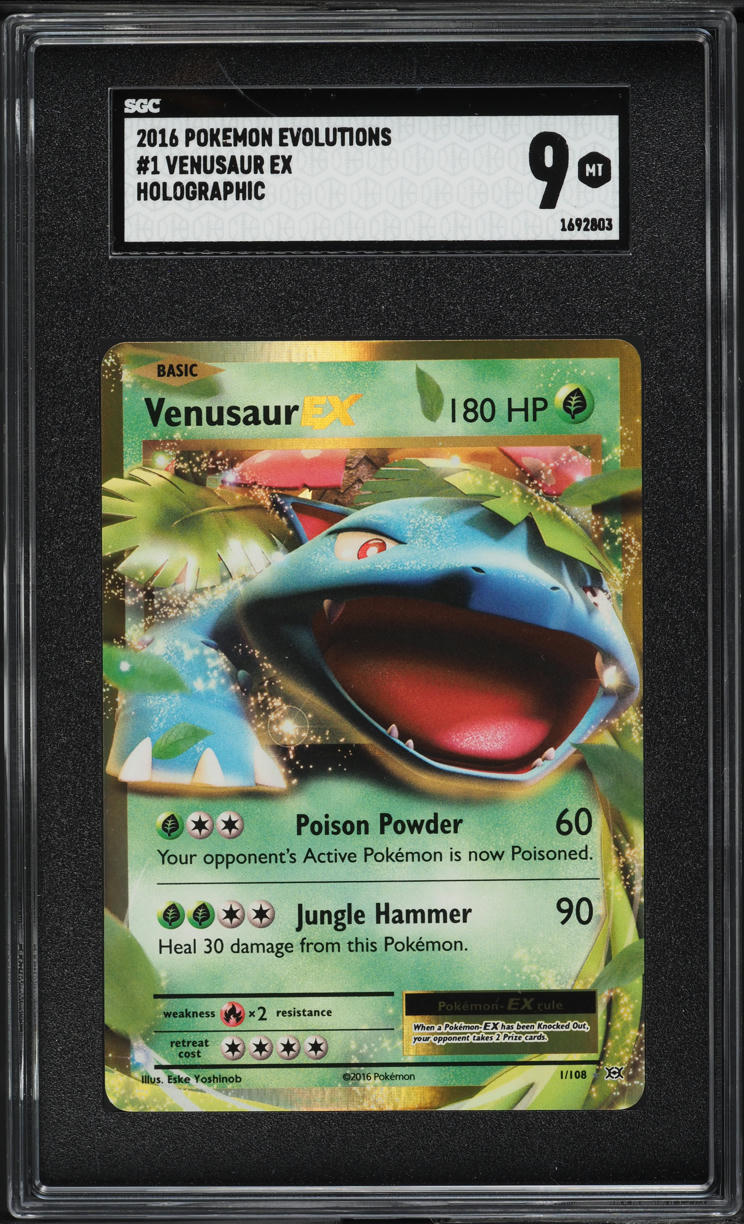 2016 Pokemon XY Evolutions Holo Venusaur ex #1 SGC 9 MINT