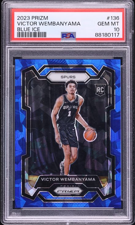 2023 Panini Prizm Blue Ice Victor Wembanyama ROOKIE /125 #136 PSA 10 GEM MINT