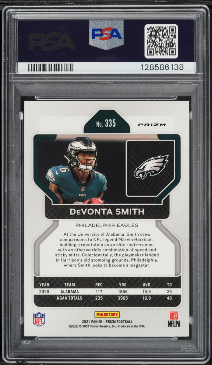 2021 Panini Prizm Disco DeVonta Smith ROOKIE #335 PSA 9 MINT