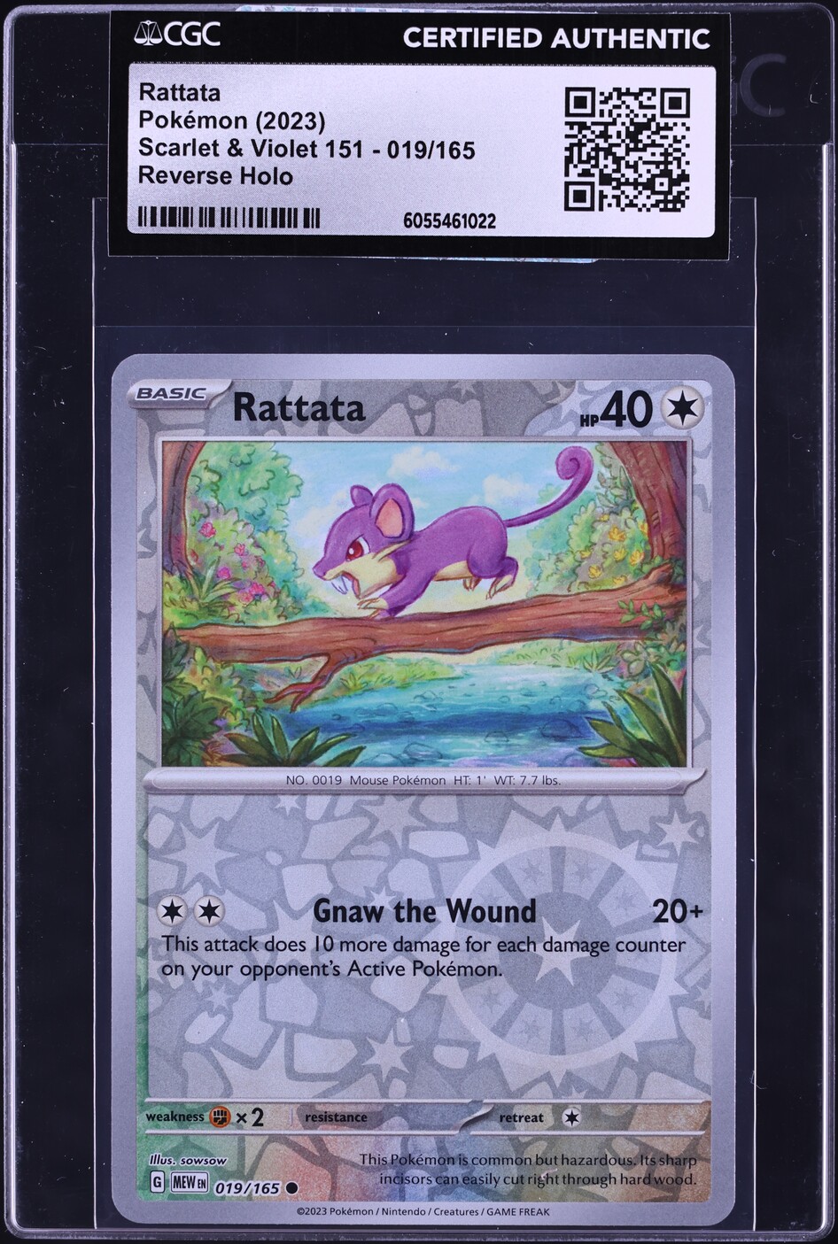 2023 Pokemon Scarlet & Violet 151 Reverse Holo Rattata #019 CGC AUTH on ...