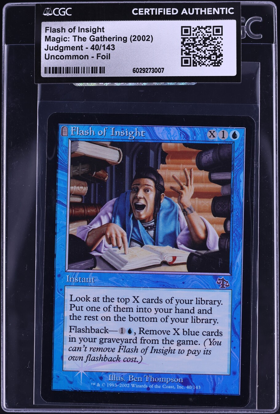 2002 Magic The Gathering MTG Judgment Foil Flash Of Insight #40 CGC ...
