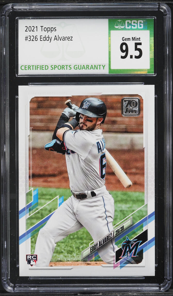 2021 Topps Eddy Alvarez ROOKIE #326 CSG 9.5 GEM MINT