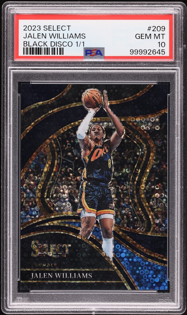 2023 Select Courtside Black Disco Jalen Williams 1/1 #209 PSA 10 GEM MINT