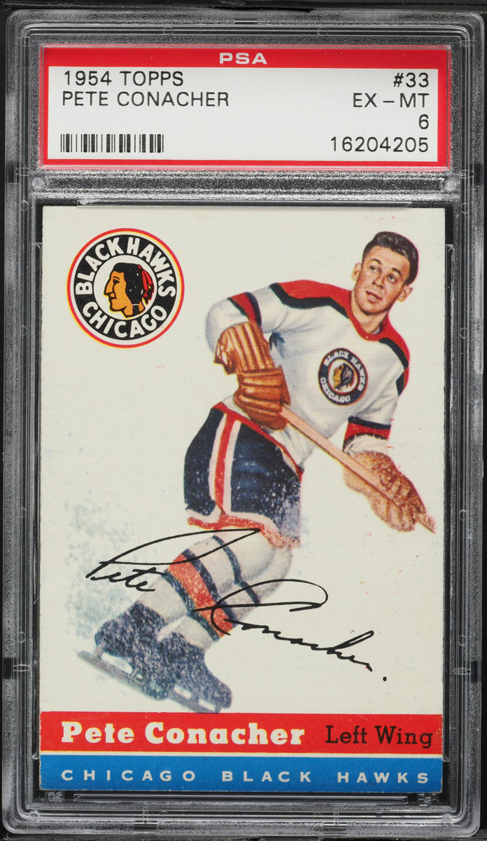 1954 Topps Hockey Pete Conacher #33 PSA 6 EXMT