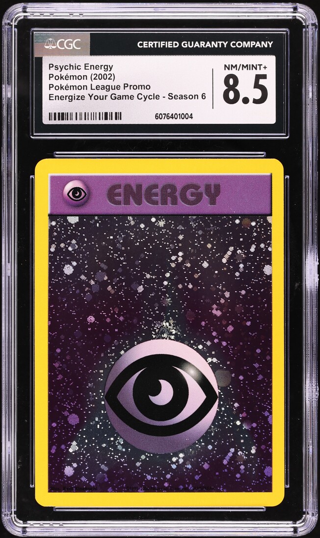 2002 Pokemon League Promo Energize Your Game Season 6 Psychic Energy CGC 8.5