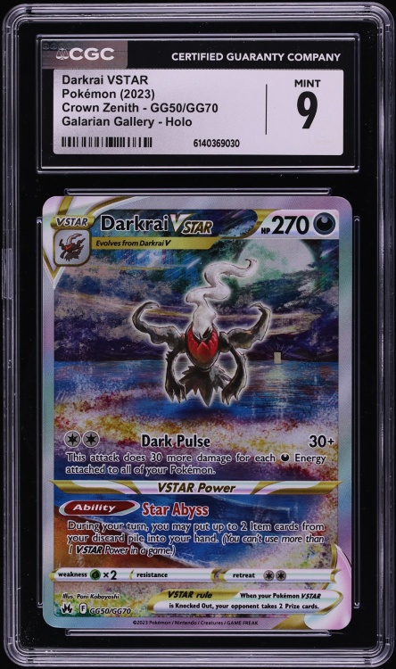 2023 Pokemon Sword & Shield Crown Zenith Galarian Gallery Alt Art Darkrai VSTAR #GG50 CGC 9