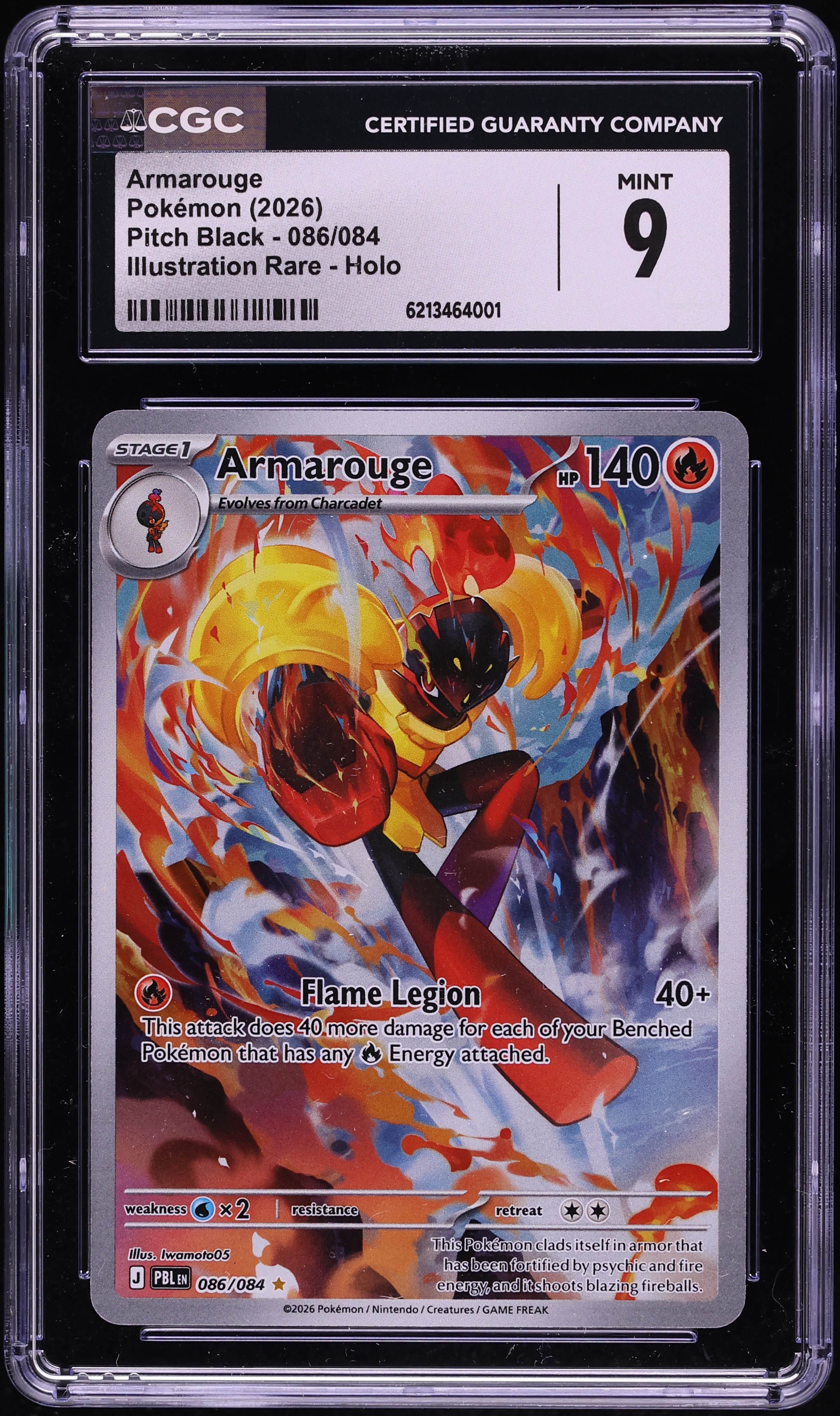 2026 Pokemon Mega Evolution Pitch Black IR Armarouge #86 CGC 9 MINT