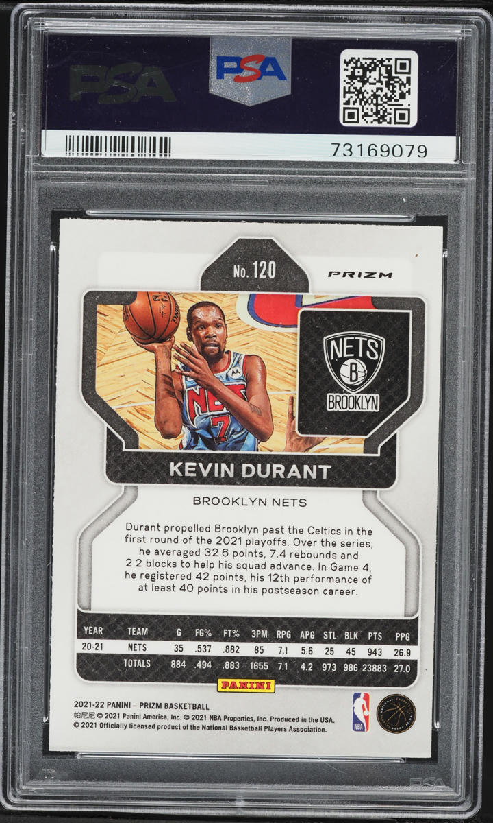 2021 Panini Prizm Ice Kevin Durant #120 PSA 10 GEM MINT