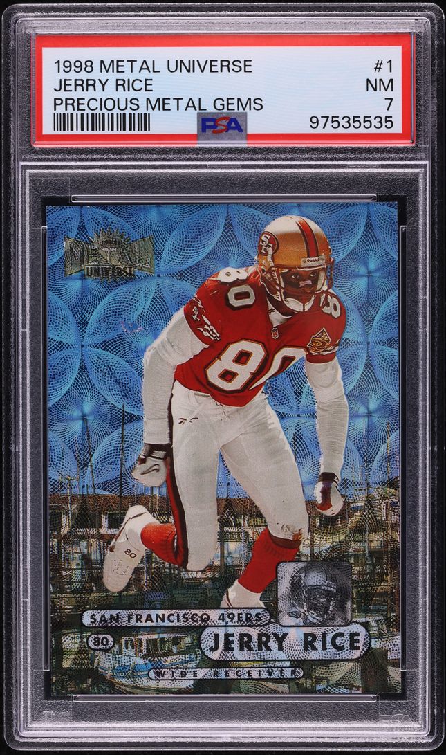 1998 Metal Universe Precious Metal Gems PMG Jerry Rice /50 #1 PSA 7 NRMT