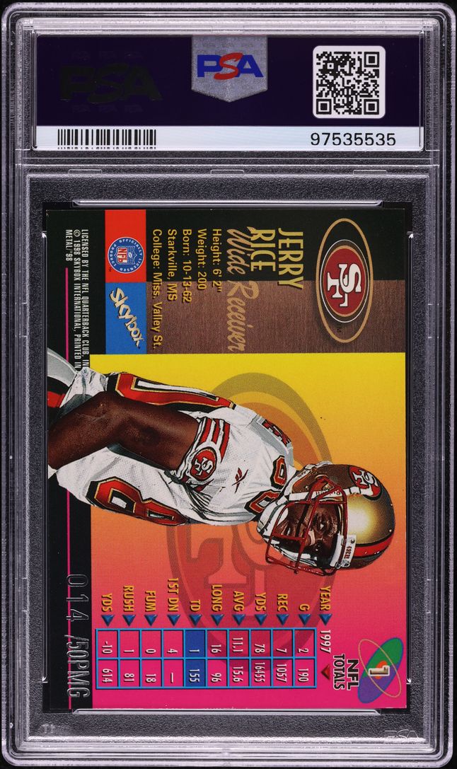 1998 Metal Universe Precious Metal Gems PMG Jerry Rice /50 #1 PSA 7 NRMT