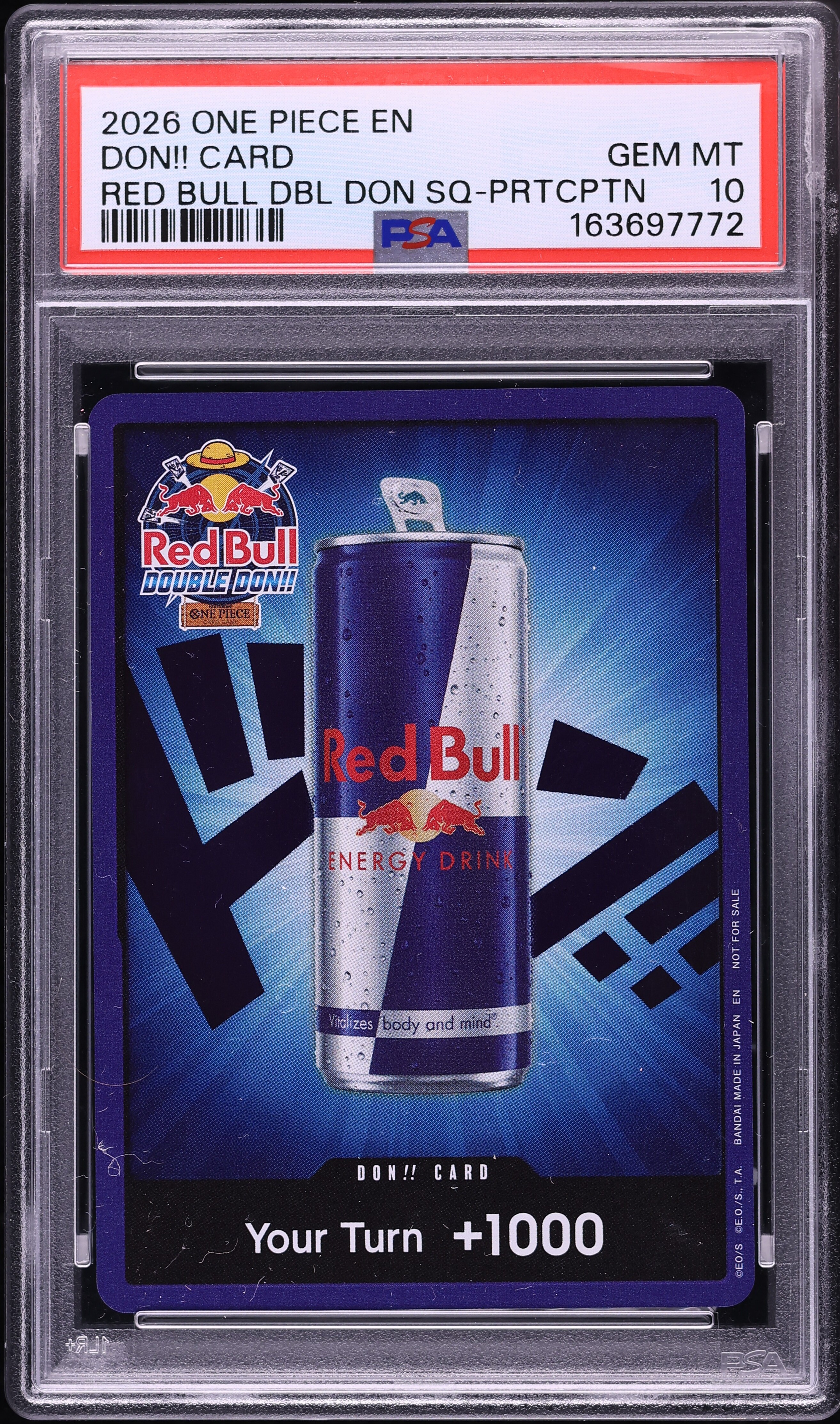 2026 One Piece Tournament Promo Red Bull Double Participation Don!! PSA 10 GEM MINT