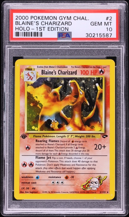 2000 Pokemon Gym Challenge 1st Edition Holo Blaine's Charizard #2 PSA 10 GEM MINT
