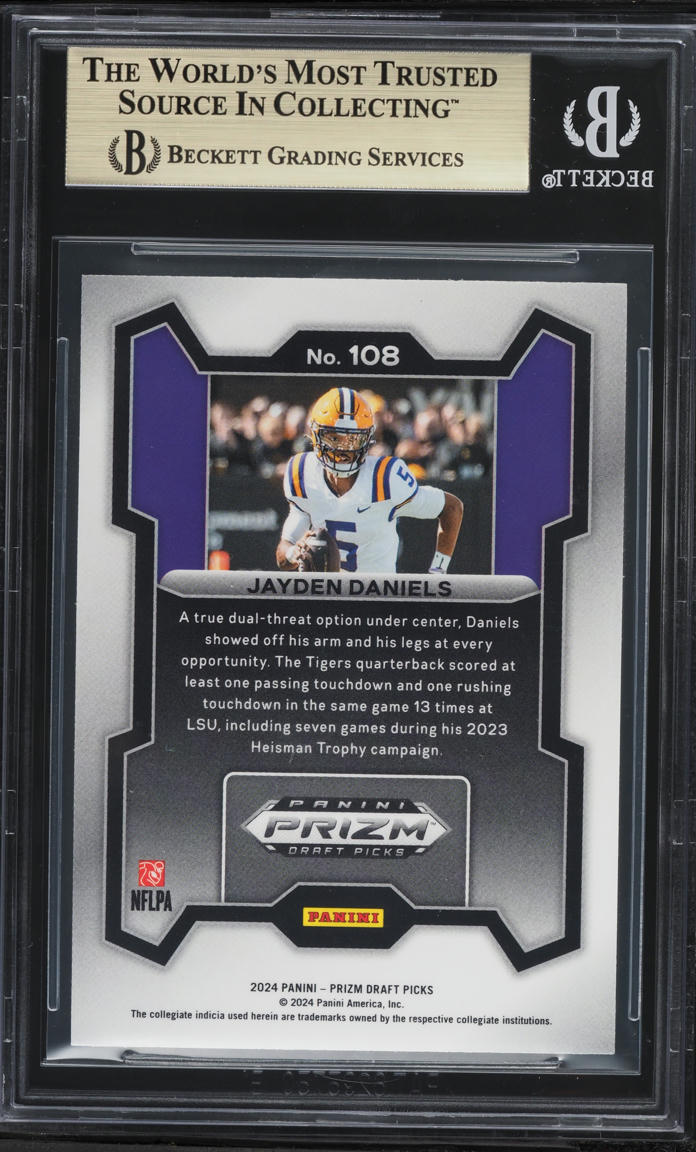 2024 Panini Prizm Draft Picks Jayden Daniels ROOKIE #108 BGS 9.5 GEM MINT