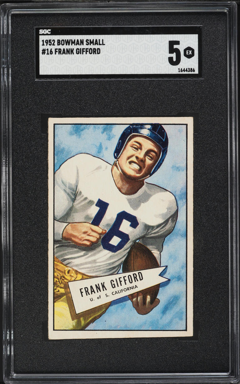 1952 Bowman Small Frank Gifford ROOKIE #16 SGC 5 EX