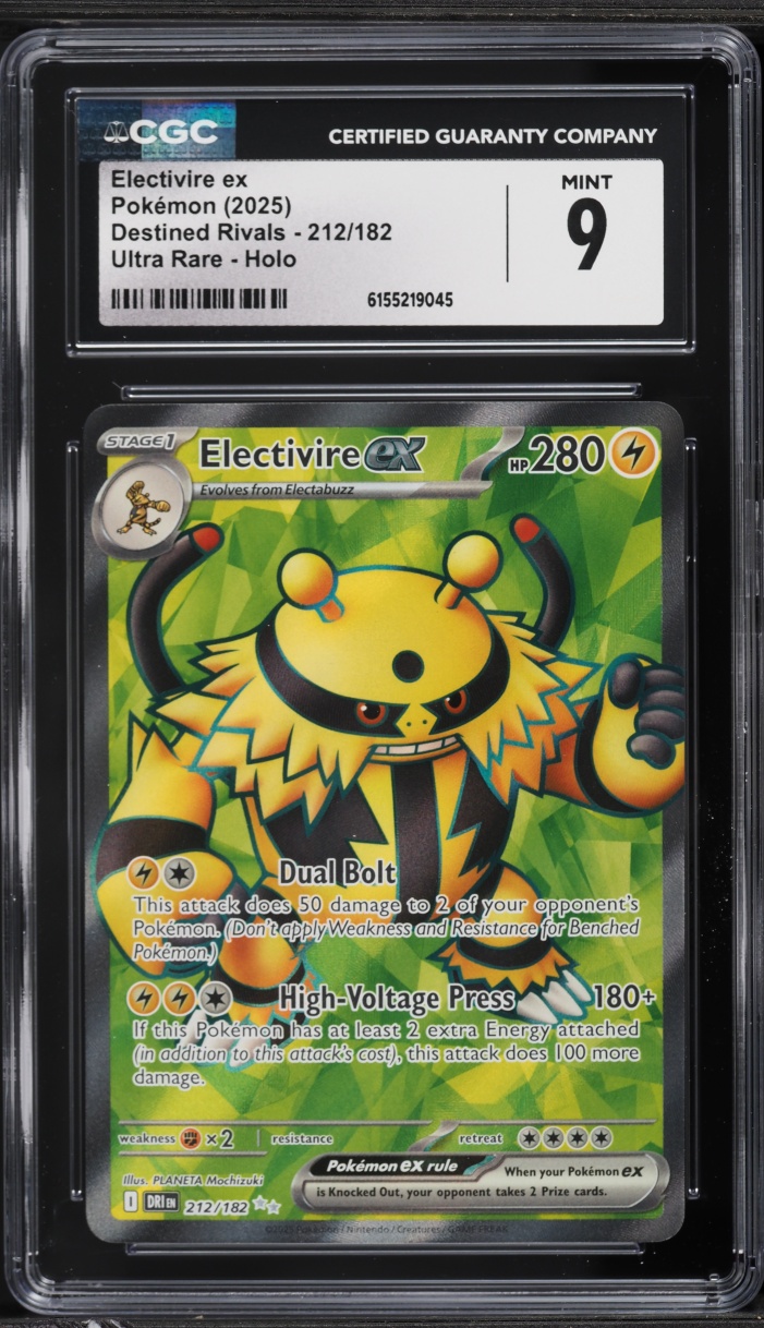 2025 Pokemon Scarlet & Violet Destined Rivals Full Art Electivire ex #212 CGC 9 MINT