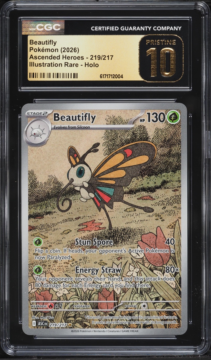 2026 Pokemon Mega Evolution Ascended Heroes IR Beautifly #219 CGC 10 PRISTINE