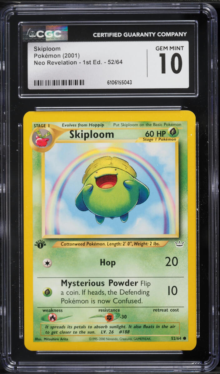 2001 Pokemon Neo Revelation 1st Edition Skiploom #52 CGC 10 GEM MINT