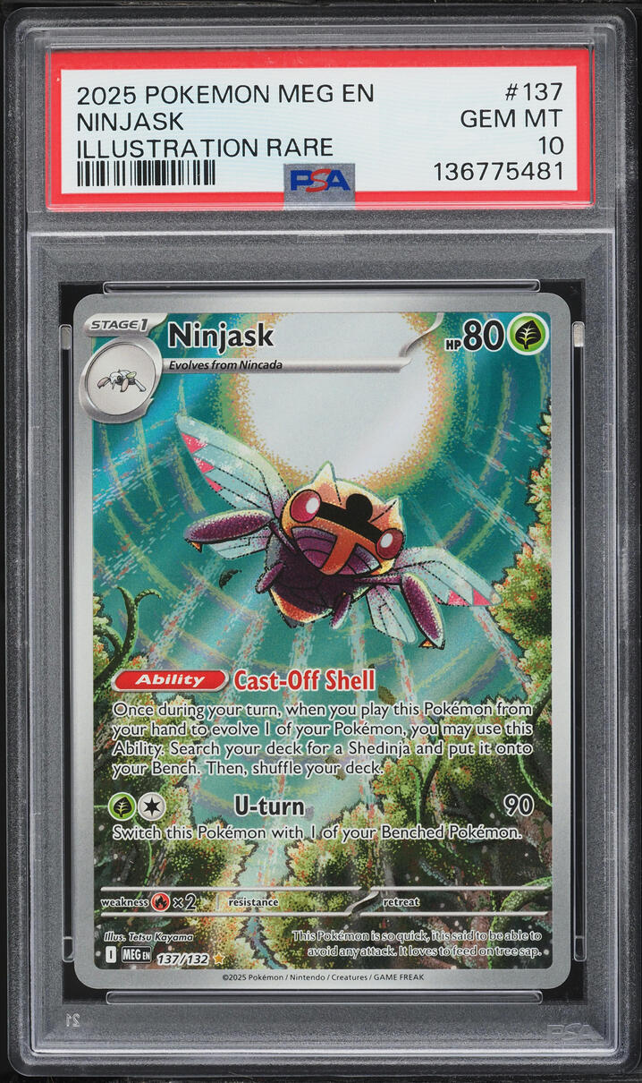 2025 Pokemon Mega Evolution IR Ninjask #137 PSA 10 GEM MINT