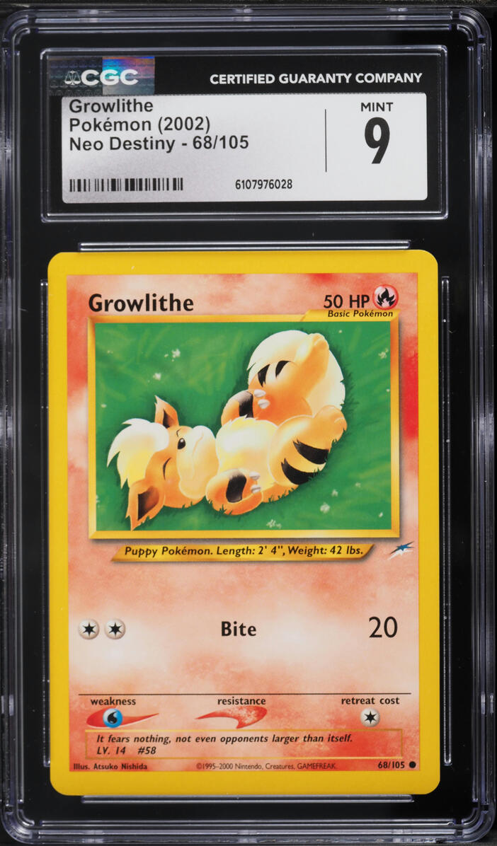 2002 Pokemon Neo Destiny Growlithe #68 CGC 9 MINT