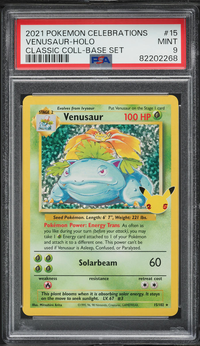 2021 Pokemon SWSH Celebrations Base Set Holo Venusaur #15 PSA 9 MINT