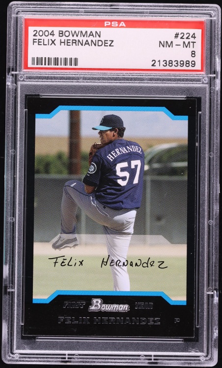 2004 Bowman Felix Hernandez ROOKIE #224 PSA 8 NM-MT
